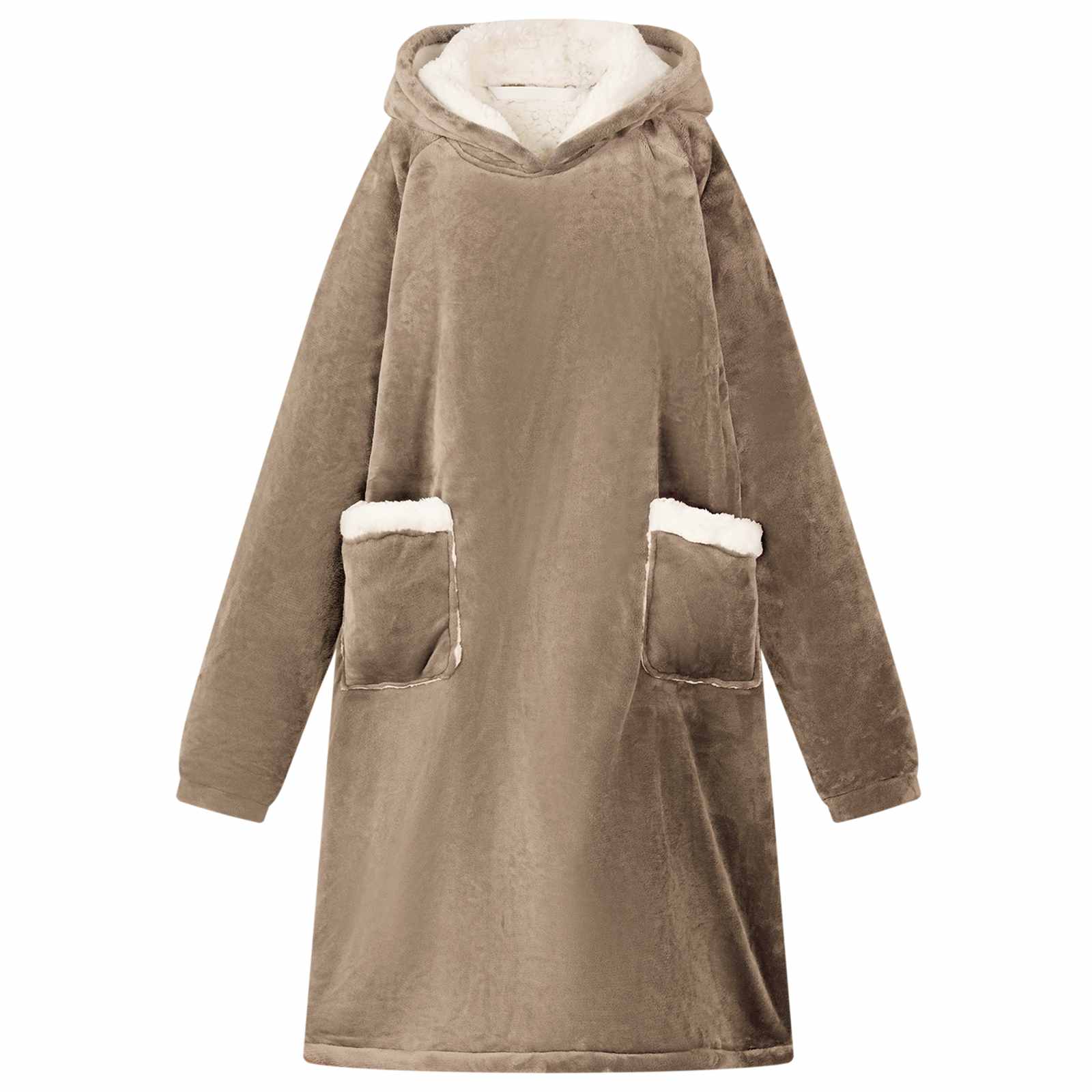 Decken-Hoodie Kamel L Fleece und Flanell