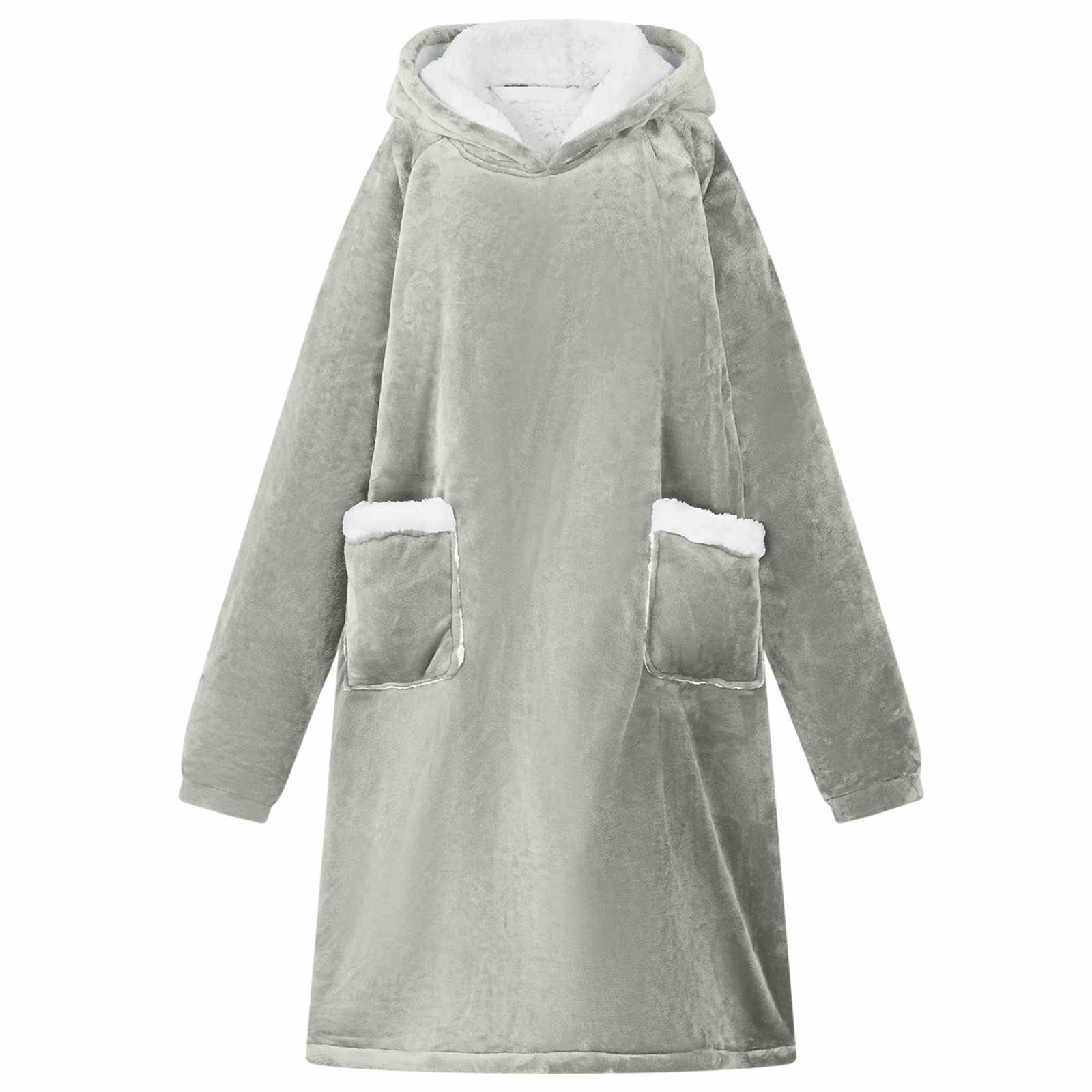 Decken-Hoodie Grau L Fleece und Flanell