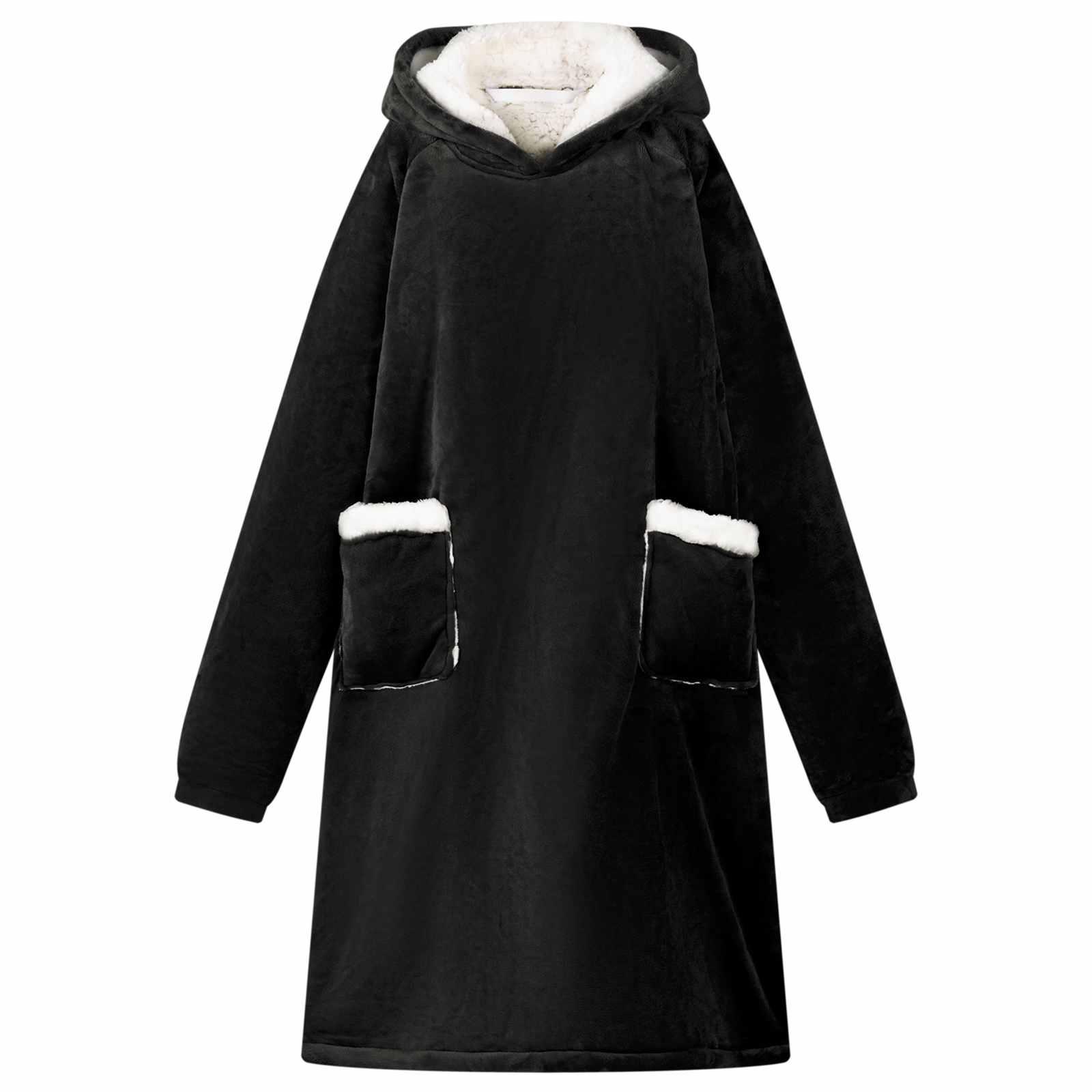 Decken-Hoodie Schwarz L Fleece und Flanell