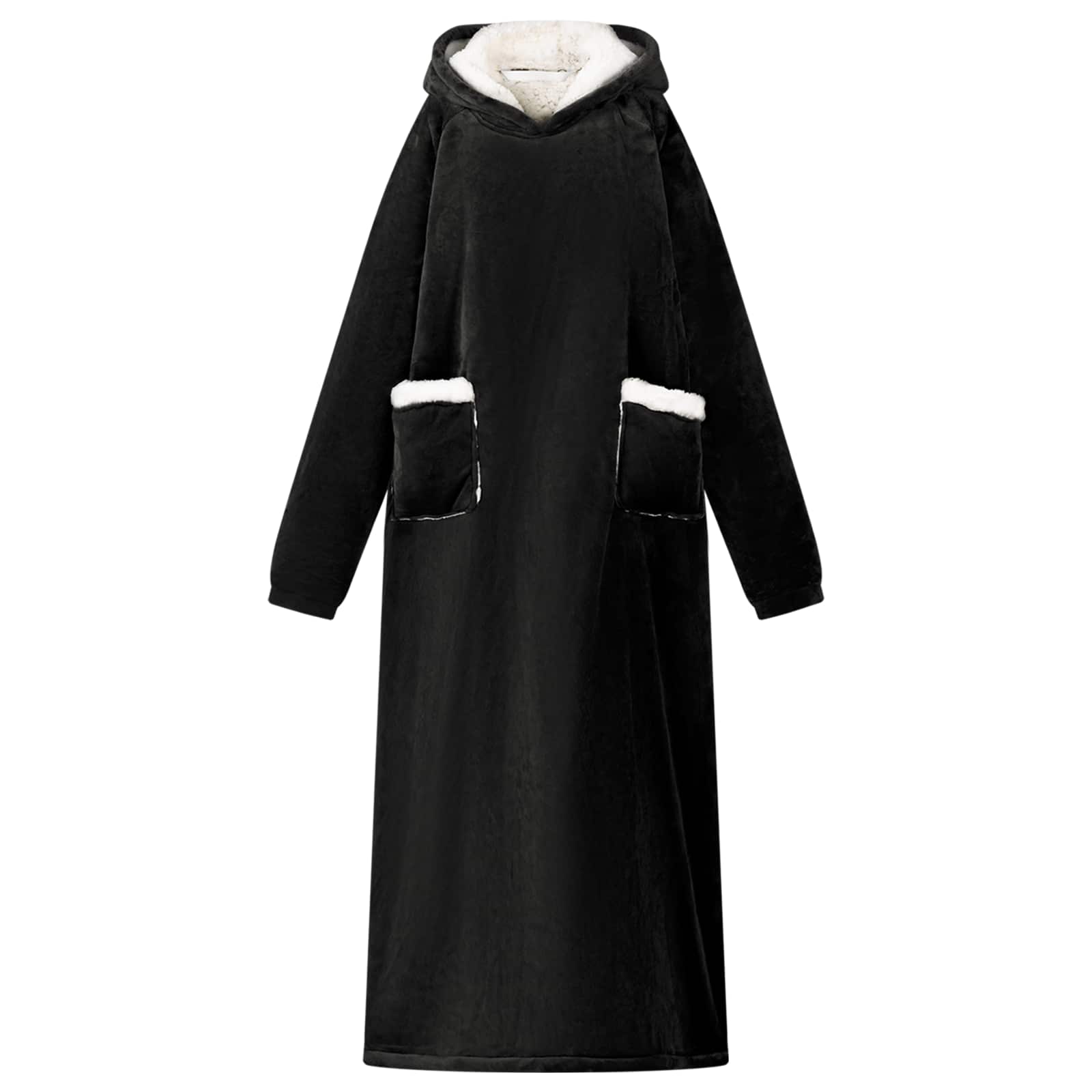 Decken-Hoodie Schwarz L Fleece und Flanell