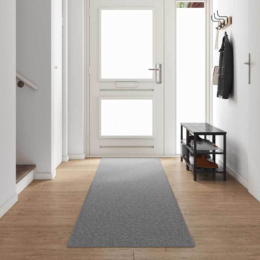 Teppichläufer Hellgrau 80 x 500 cm 100% Polypropylen