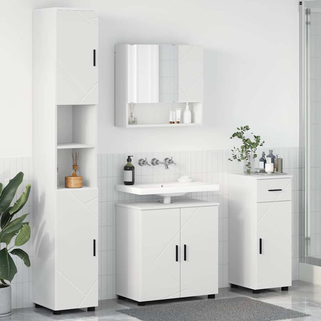 Badezimmermöbel-Set 4 Stk. Weiß 61 x 35 x 64 cm