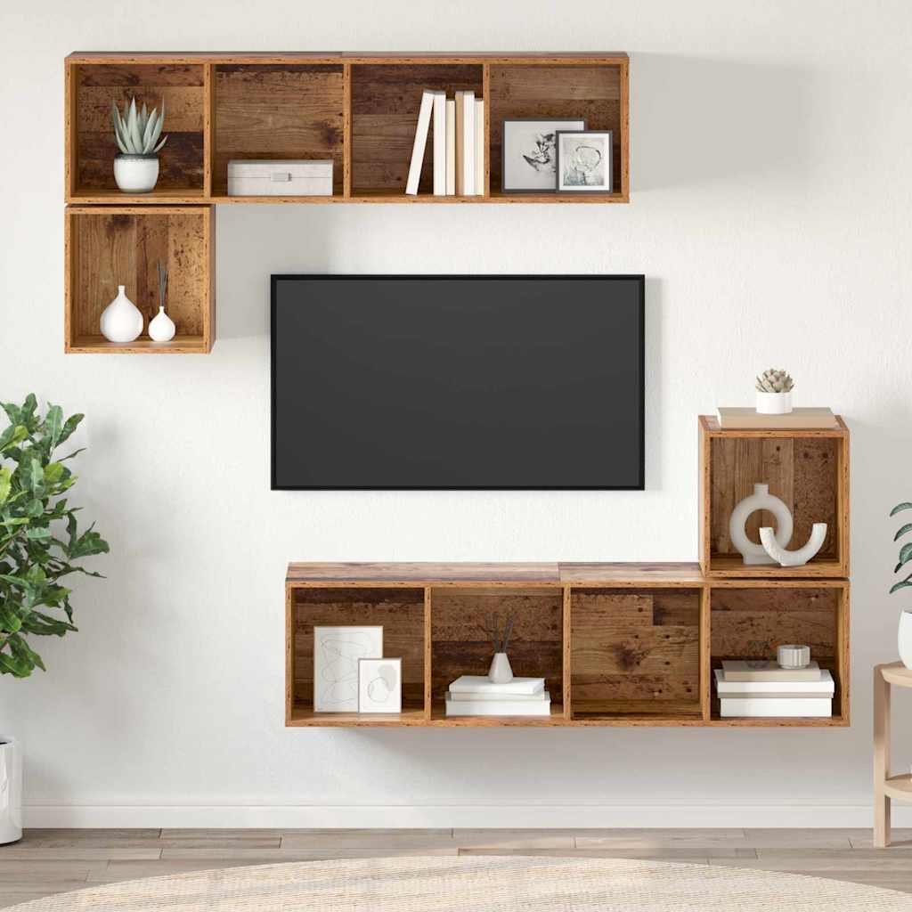 TV-Schrankset 4 stk. Altholz Holzwerkstoff