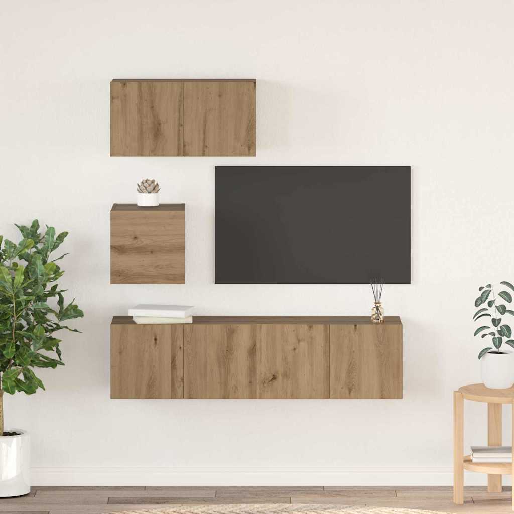 TV-Schrankset 4 stk. Artisan-Eiche Holzwerkstoff