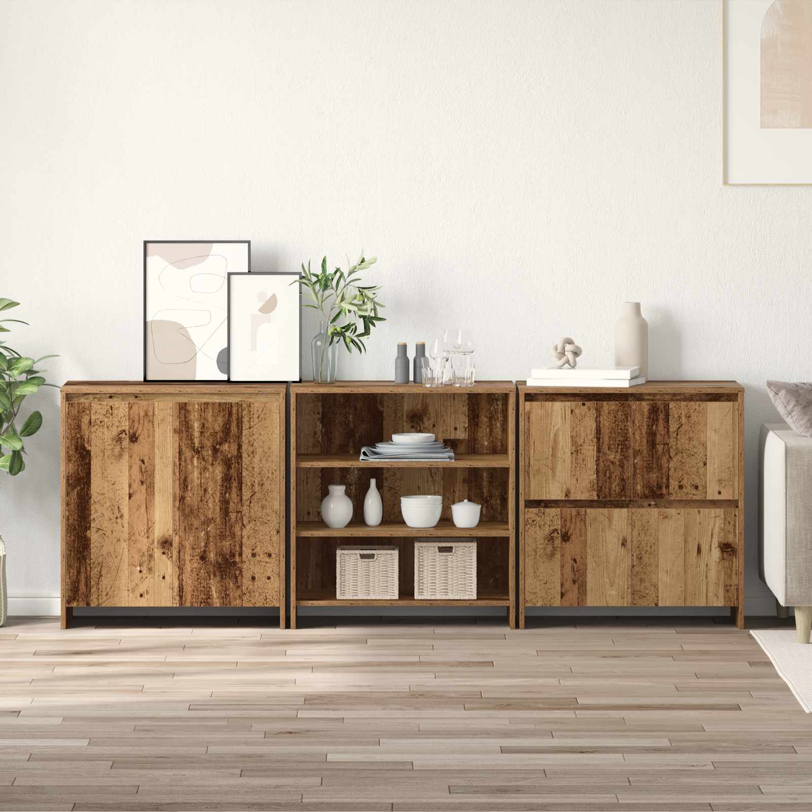 Sideboard 3 stk. Altholz 70 x 41 x 75 cm Holzwerkstoff