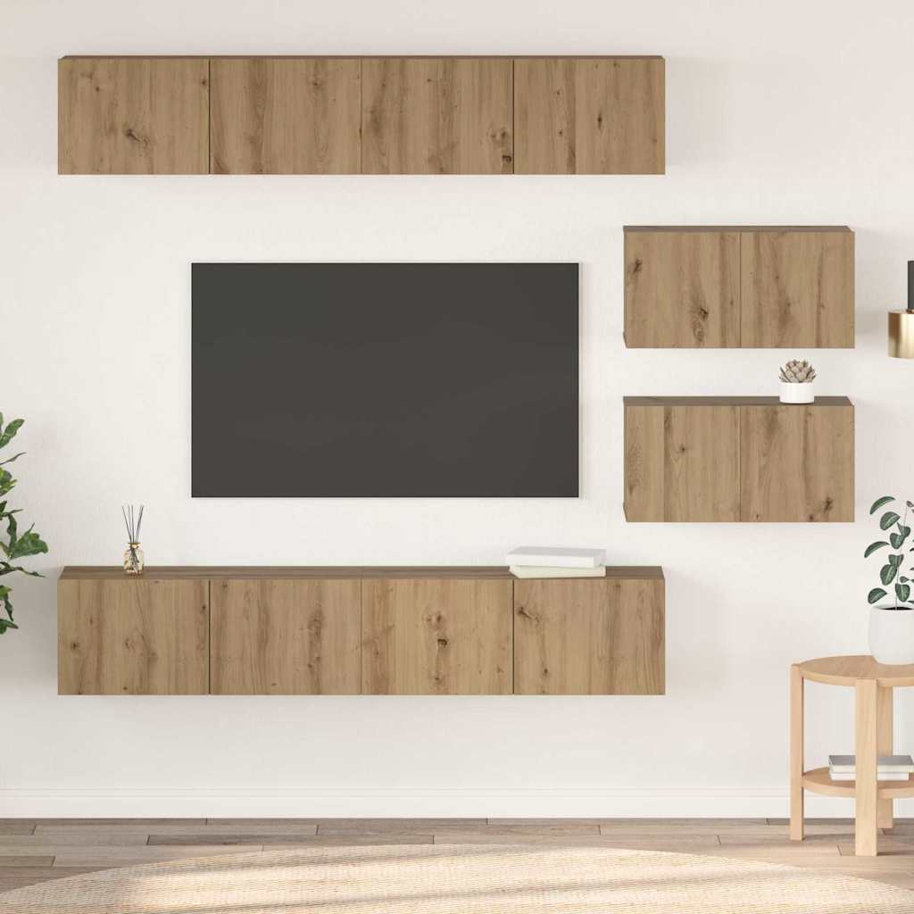 TV-Schrankset 6 stk. Artisan-Eiche Holzwerkstoff