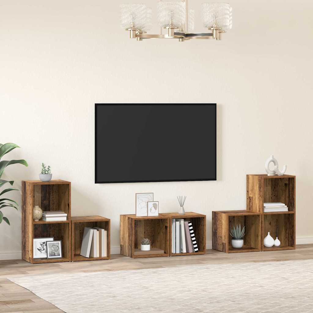 TV-Schrankset 6 stk. Altholz Holzwerkstoff