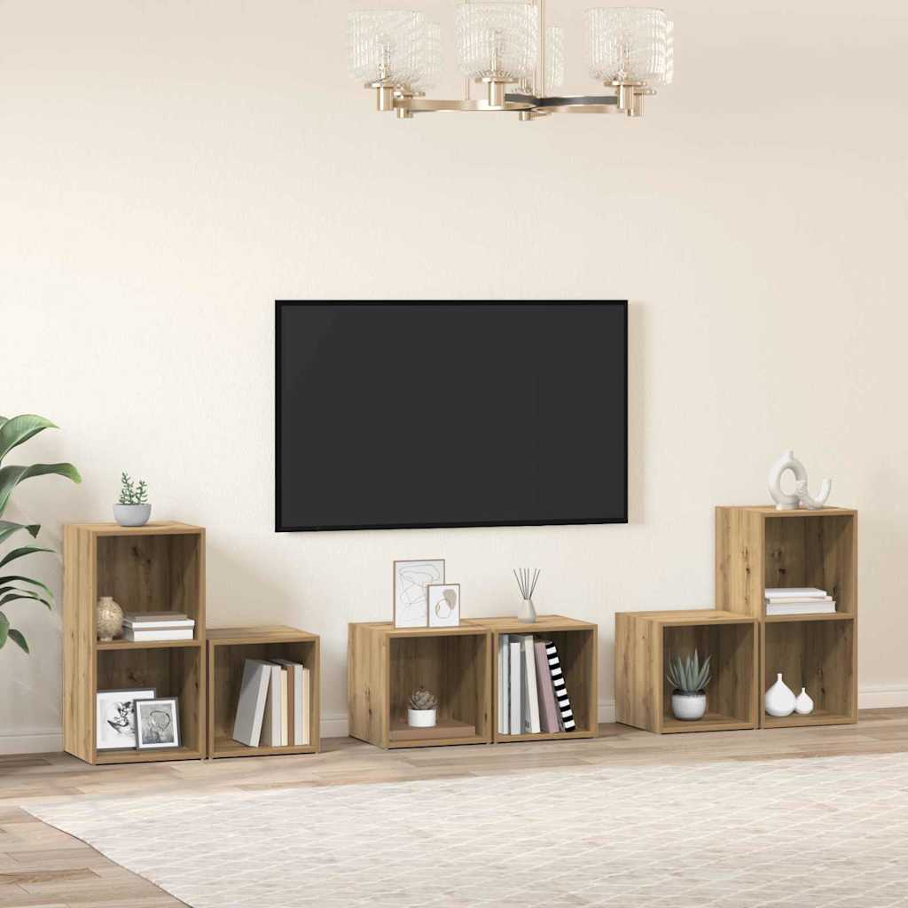 TV-Schrankset 6 stk. Artisan-Eiche Holzwerkstoff