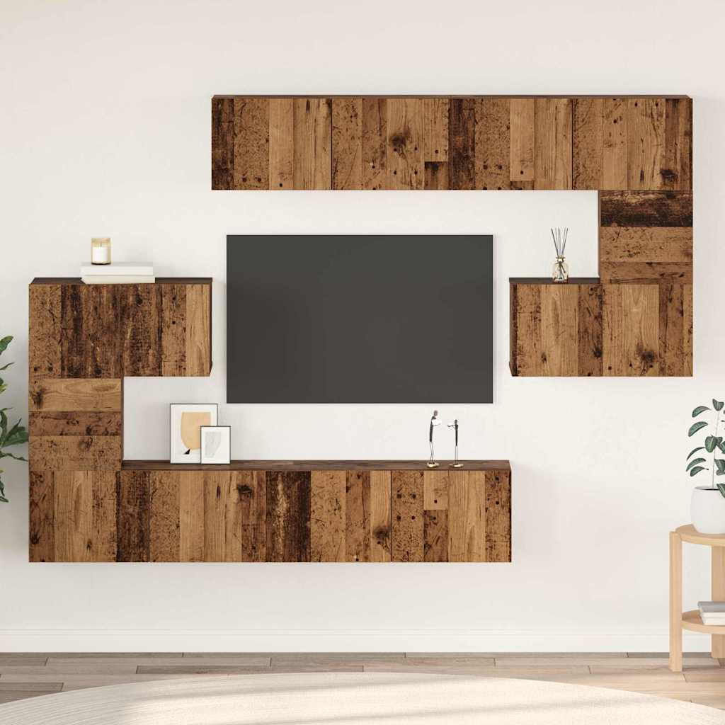TV-Schrankset 8 stk. Altholz Holzwerkstoff
