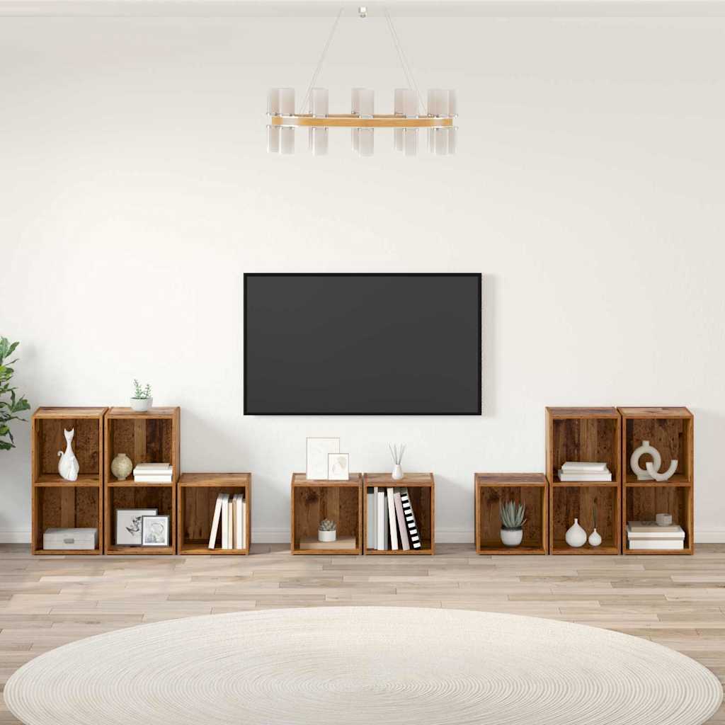 TV-Schrank Set 8 stk. Altholz Holzwerkstoff