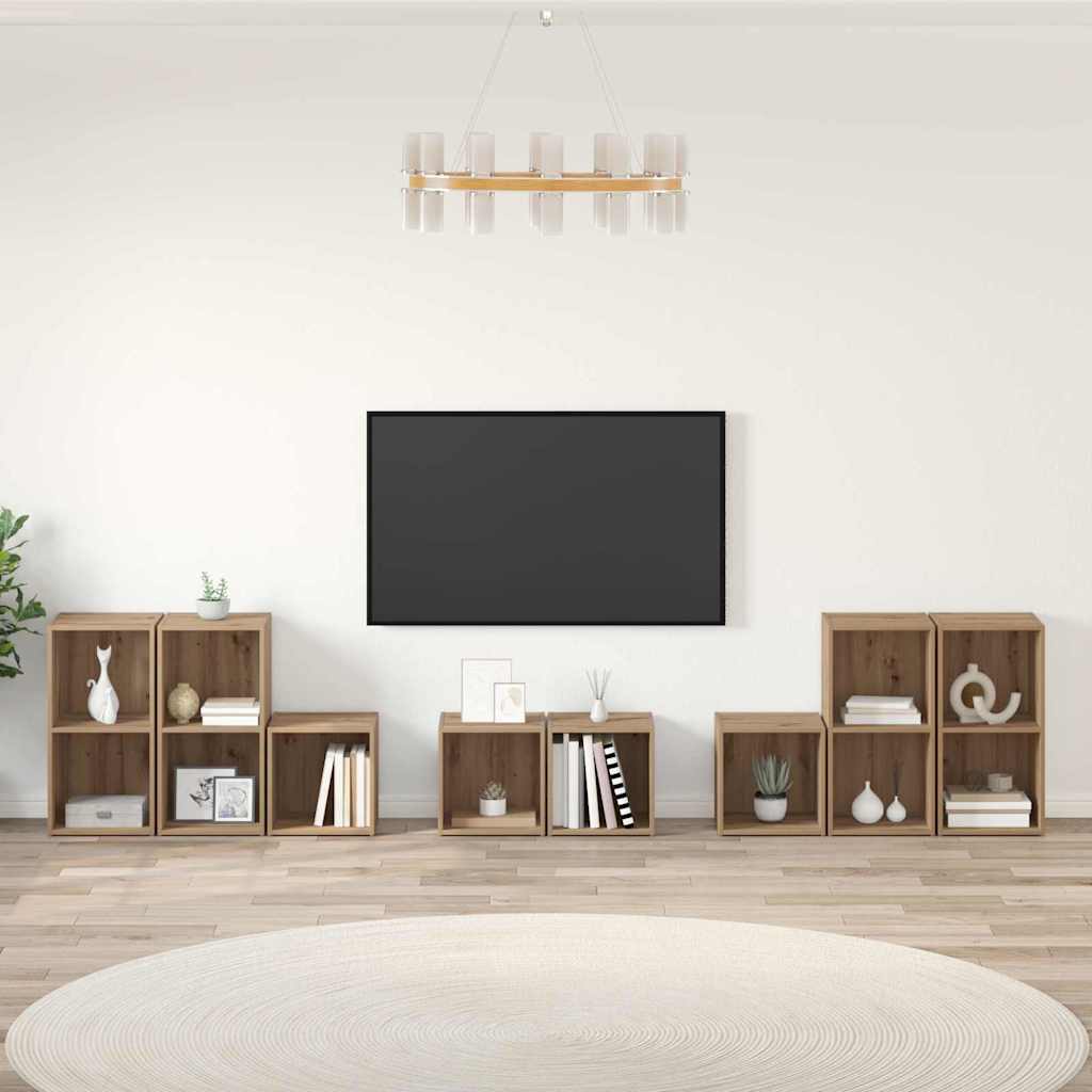 TV-Schrank Set 8 stk. Artisan-Eiche Holzwerkstoff