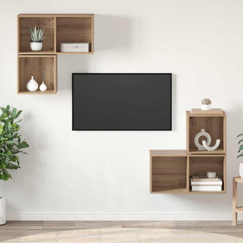 TV-Schrankset 4 stk. Artisan-Eiche Holzwerkstoff