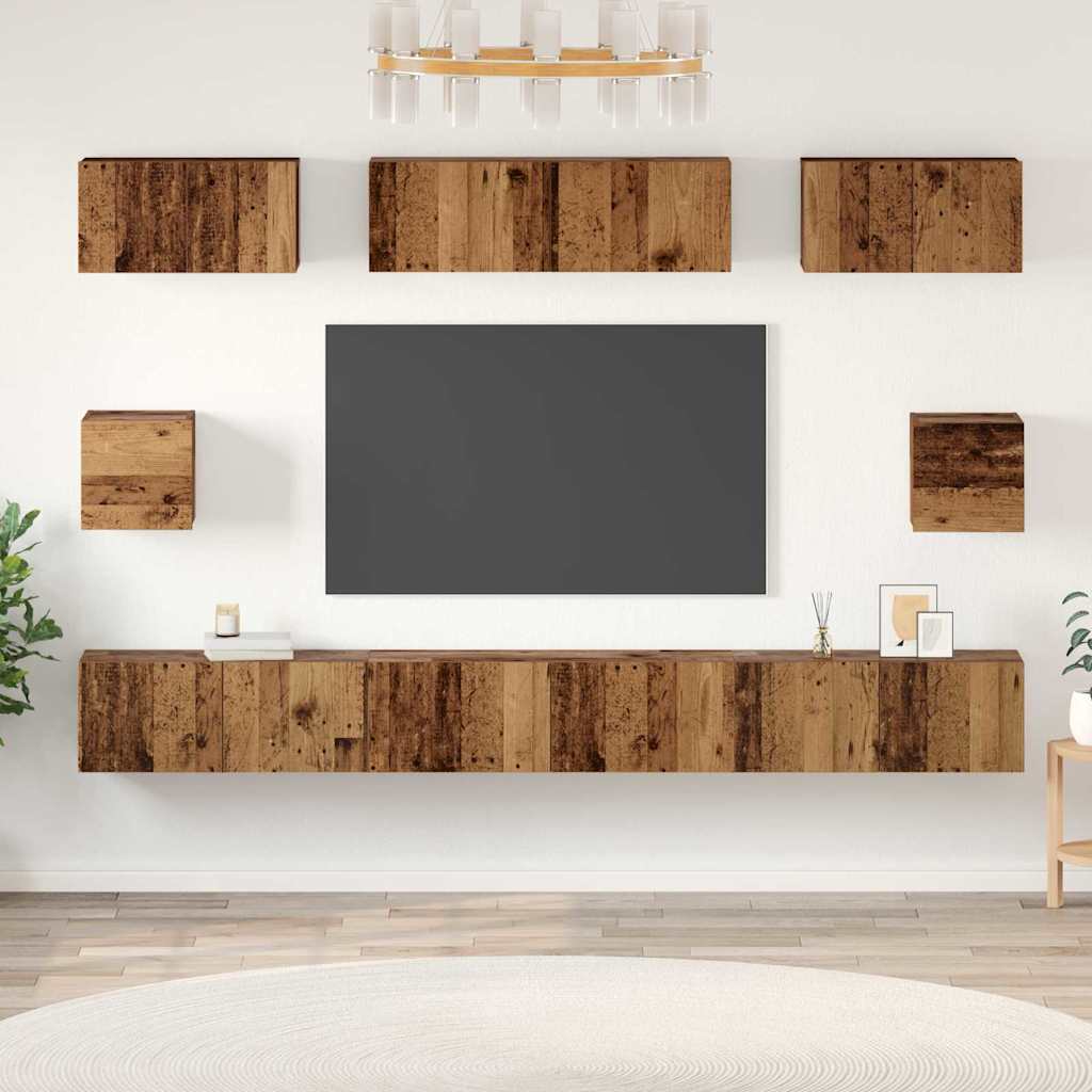 TV-Schrankset 8 stk. Altholz Holzwerkstoff