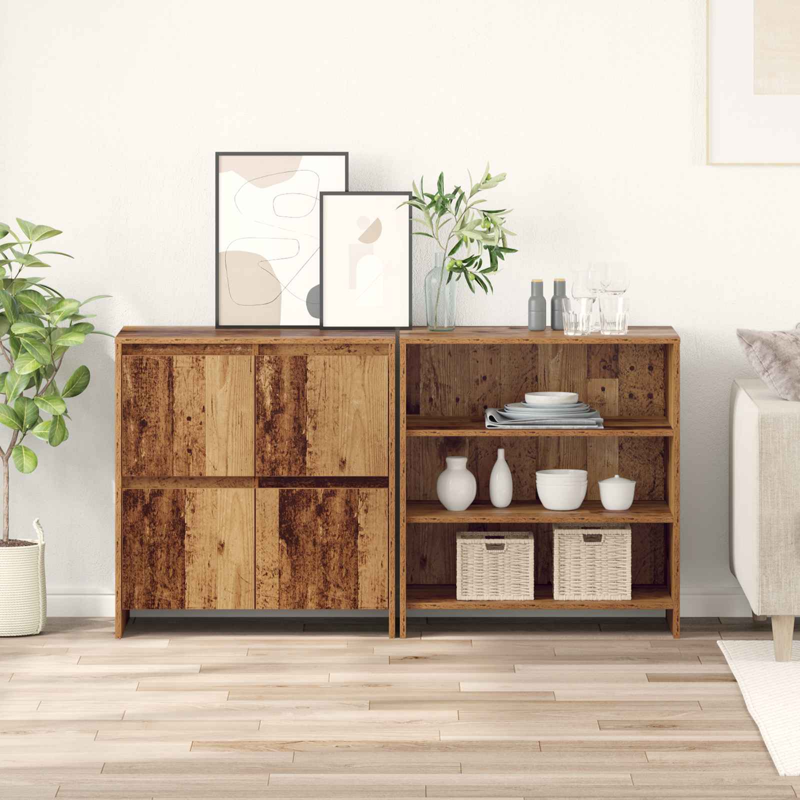 Sideboard 2 stk. Altholz 70 x 41 x 75 cm Holzwerkstoff