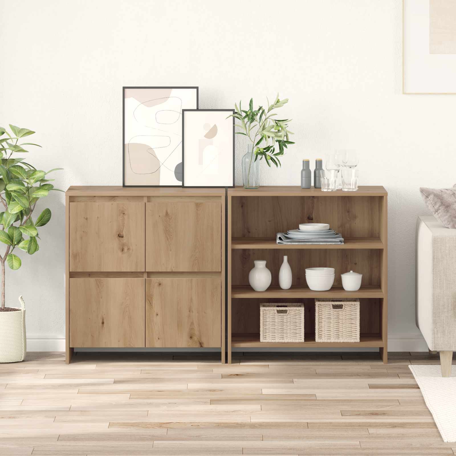 Sideboard 2 stk. Artisan-Eiche 70 x 41 x 75 cm Holzwerkstoff
