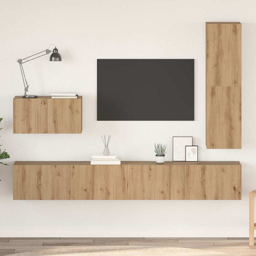 TV-Schrankset 4 stk. Artisan-Eiche Holzwerkstoff