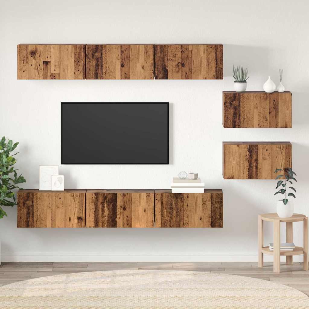 TV-Schrankset 8 Stk. Altholz Holzwerkstoff