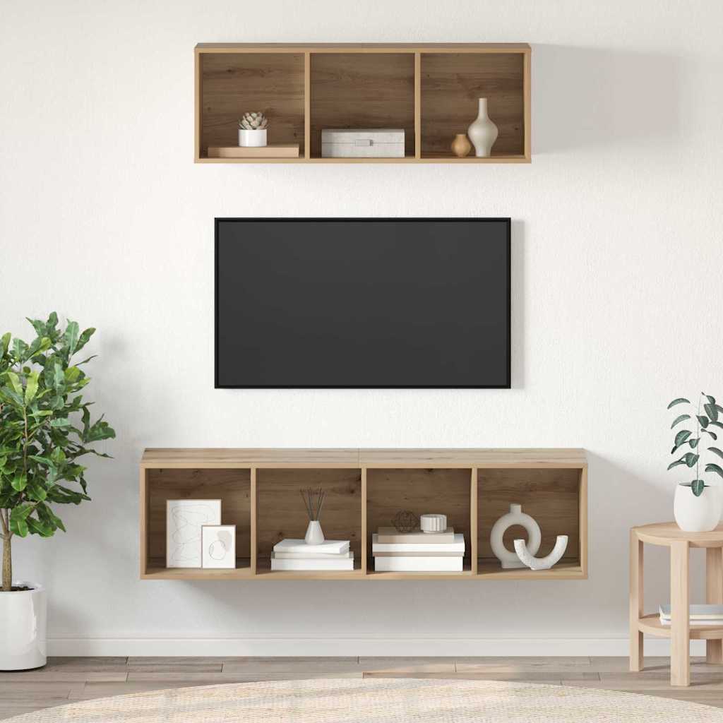 TV-Schrankset 2 stk. Artisan-Eiche Holzwerkstoff