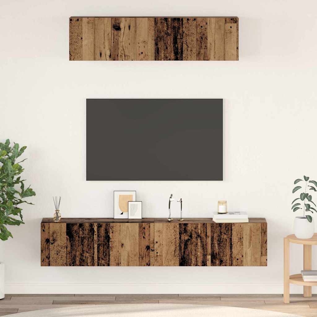 TV-Schrankset 4 stk. Altholz Holzwerkstoff