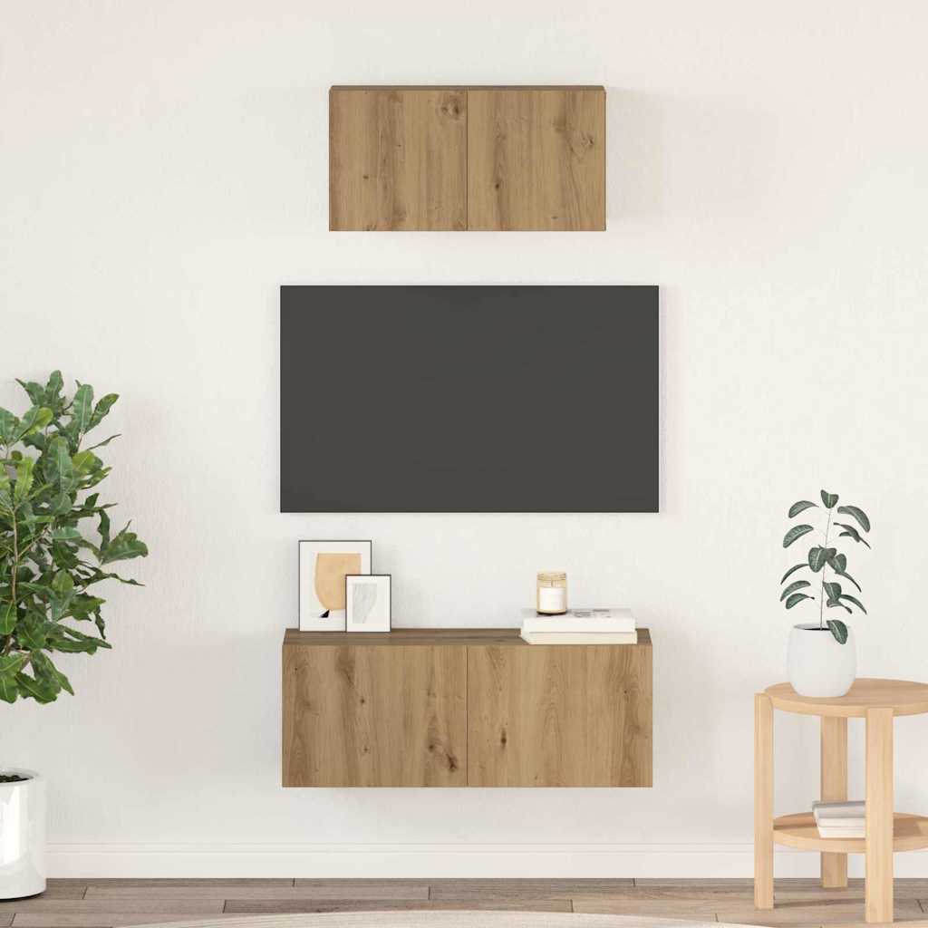 TV-Schrankset 2 stk. Artisan-Eiche Holzwerkstoff