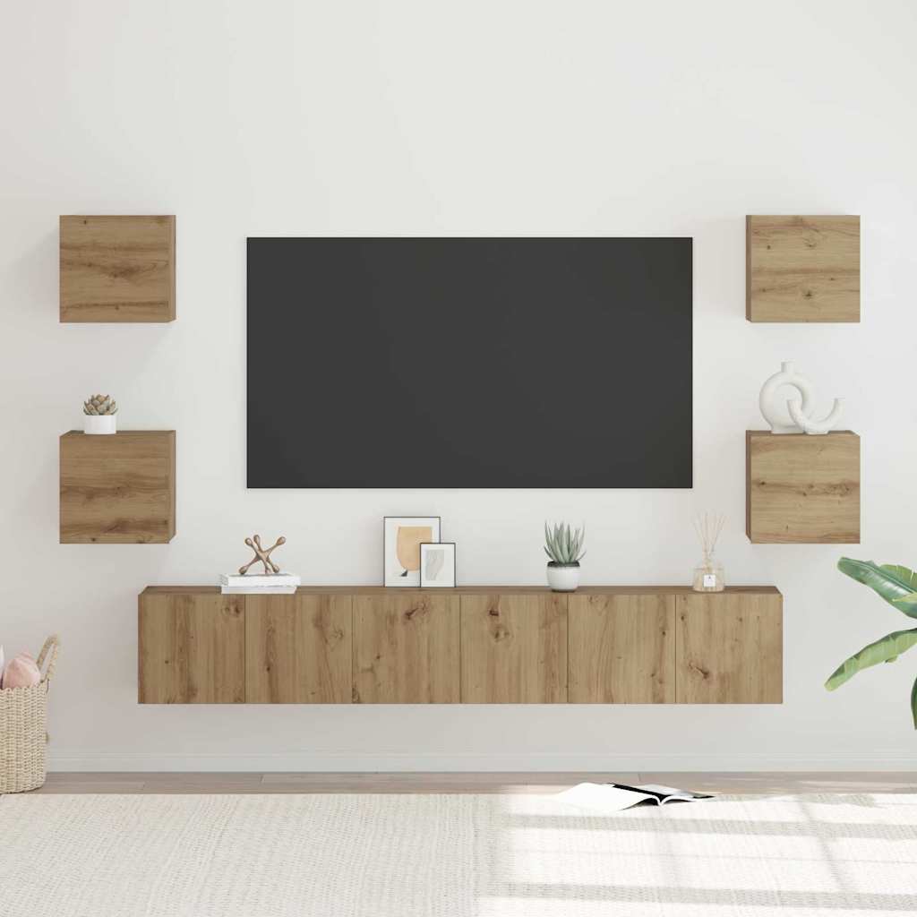 TV-Schrankset 7 stk. Artisan-Eiche Holzwerkstoff