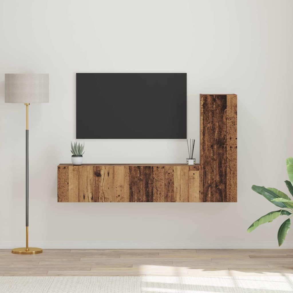 TV-Schrankset 3 stk. Altholz Holzwerkstoff