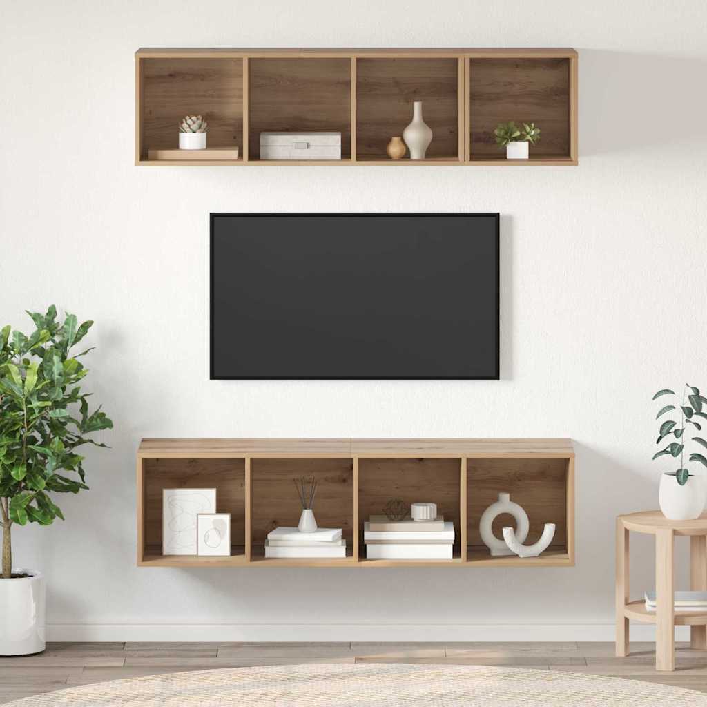 TV-Schrankset 3 stk. Artisan-Eiche Holzwerkstoff