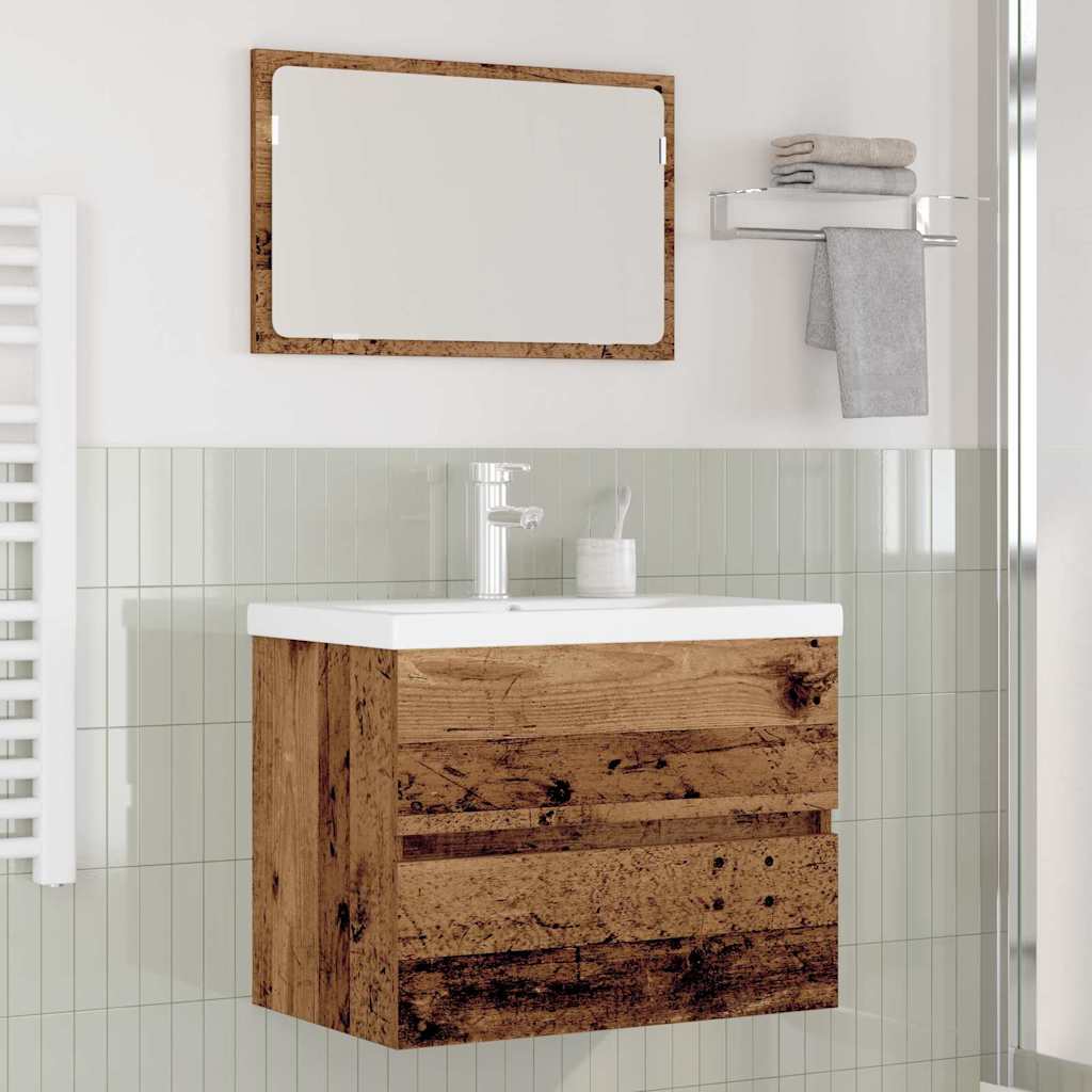 Badezimmermöbel-Set 3 Stk. Altholz Holzwerkstoff
