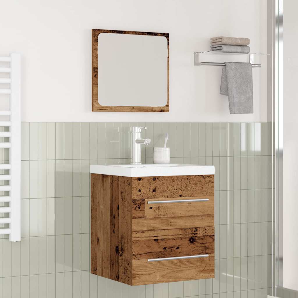 Badezimmermöbel-Set 2 Stk. Altholz Holzwerkstoff