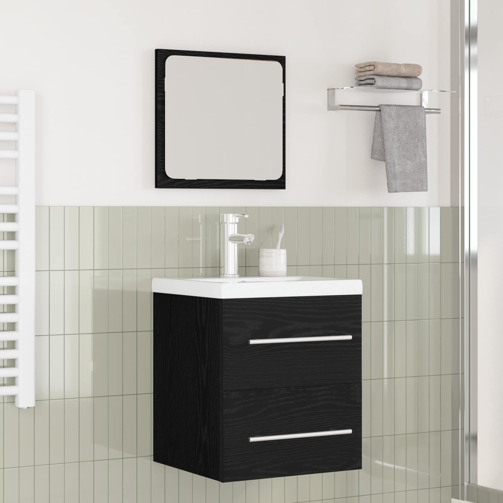 Badezimmermöbel-Set 2 Stk. Artisan-Eiche Holzwerkstoff