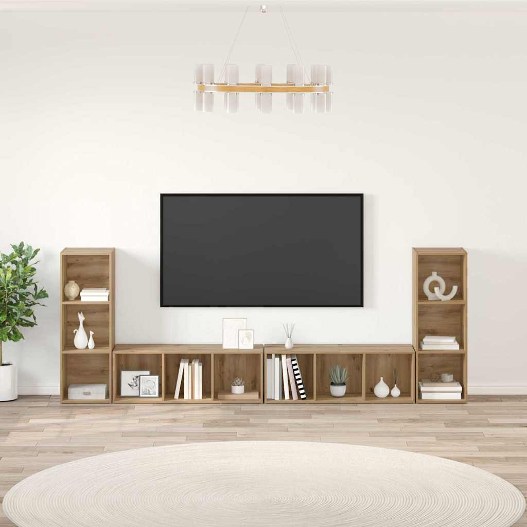 TV-Schrankset 4 stk. Artisan-Eiche Holzwerkstoff