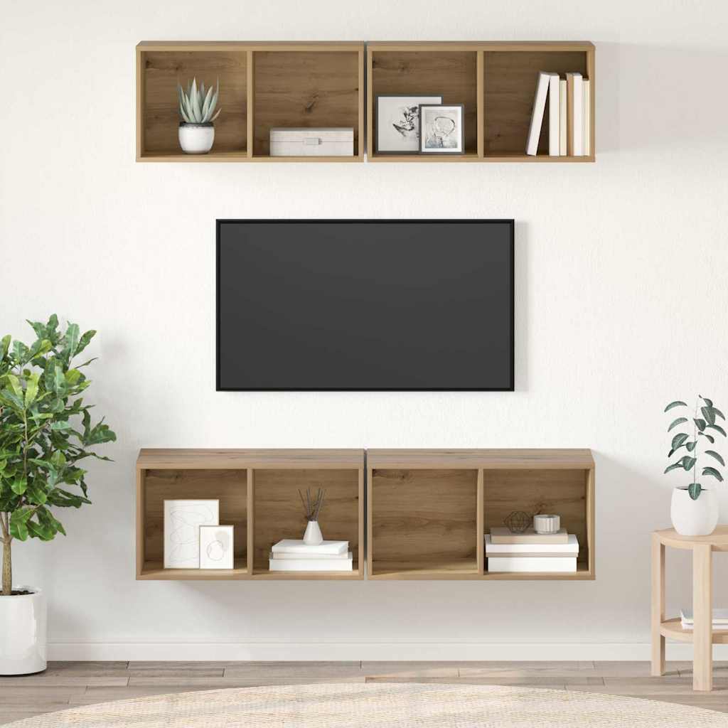 TV-Schrankset 4 stk. Artisan-Eiche Holzwerkstoff