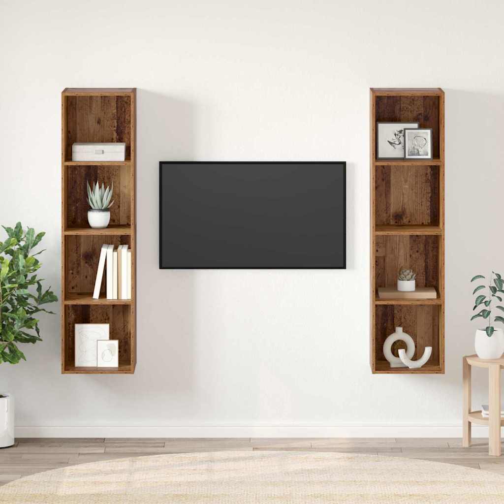 TV-Schrankset 2 stk. Braun Holzwerkstoff
