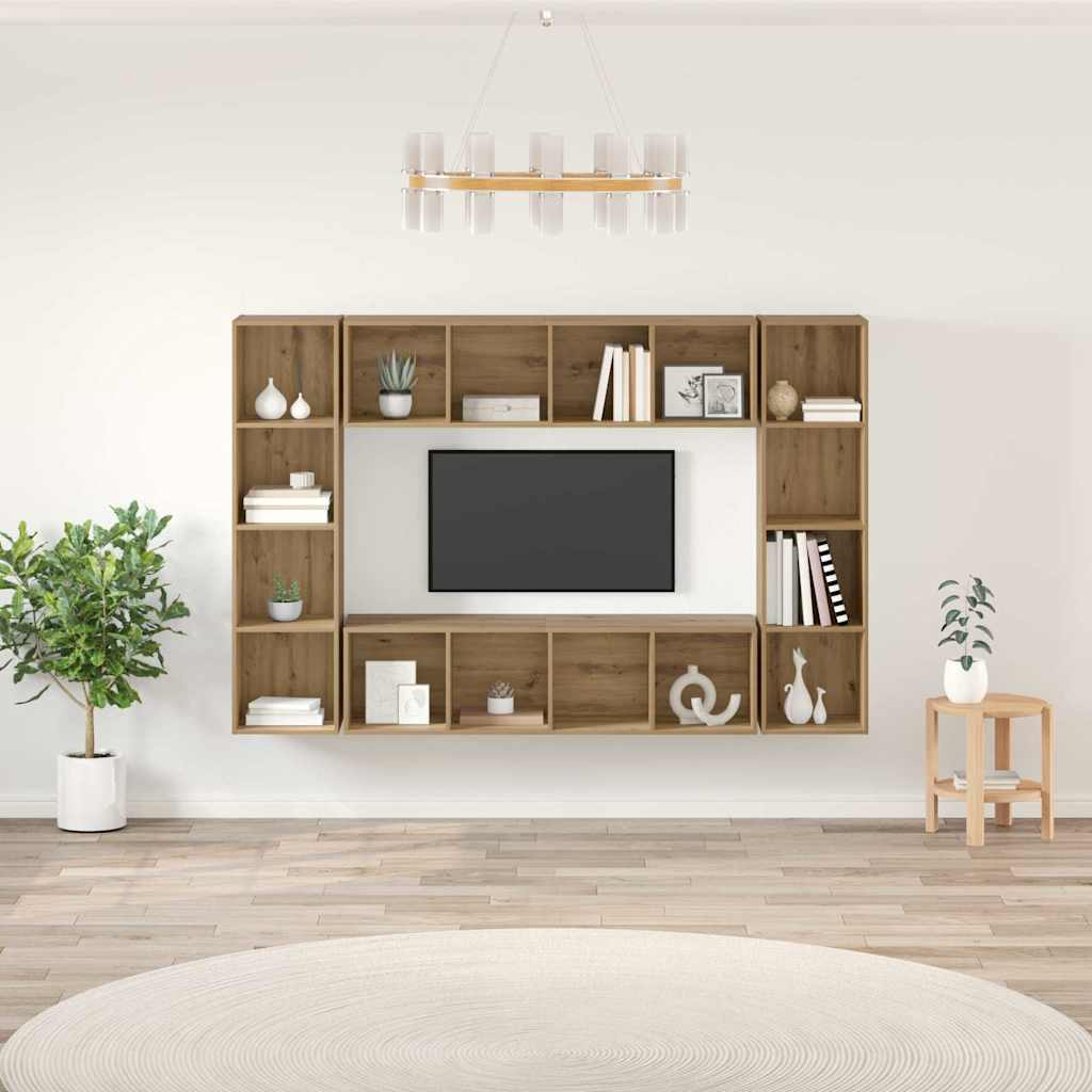 TV-Schrankset 4 stk. Braun Holzwerkstoff