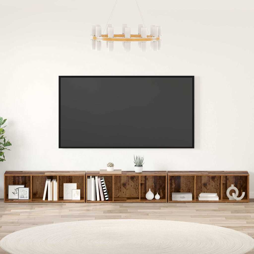 TV-Schrankset 3 stk. Altholz Holzwerkstoff