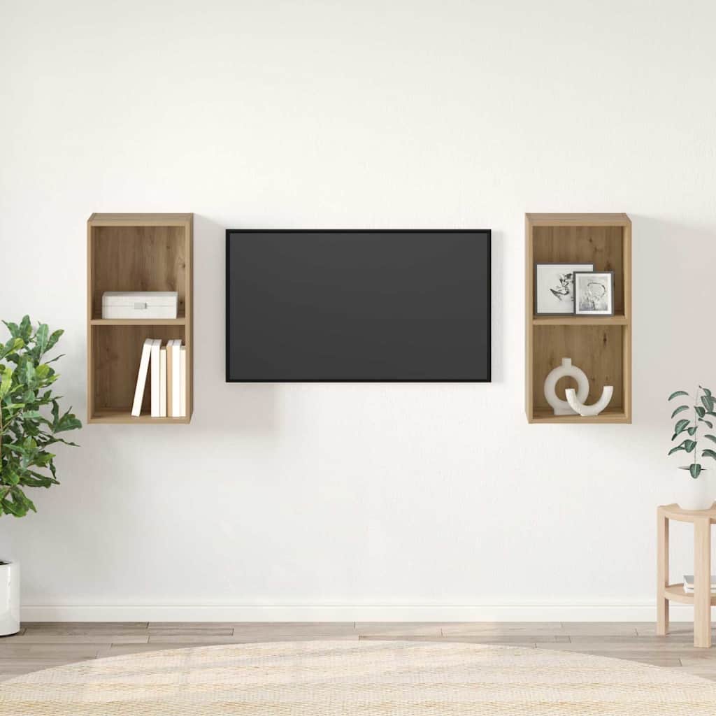 TV-Schrankset 2 stk. Artisan-Eiche Holzwerkstoff