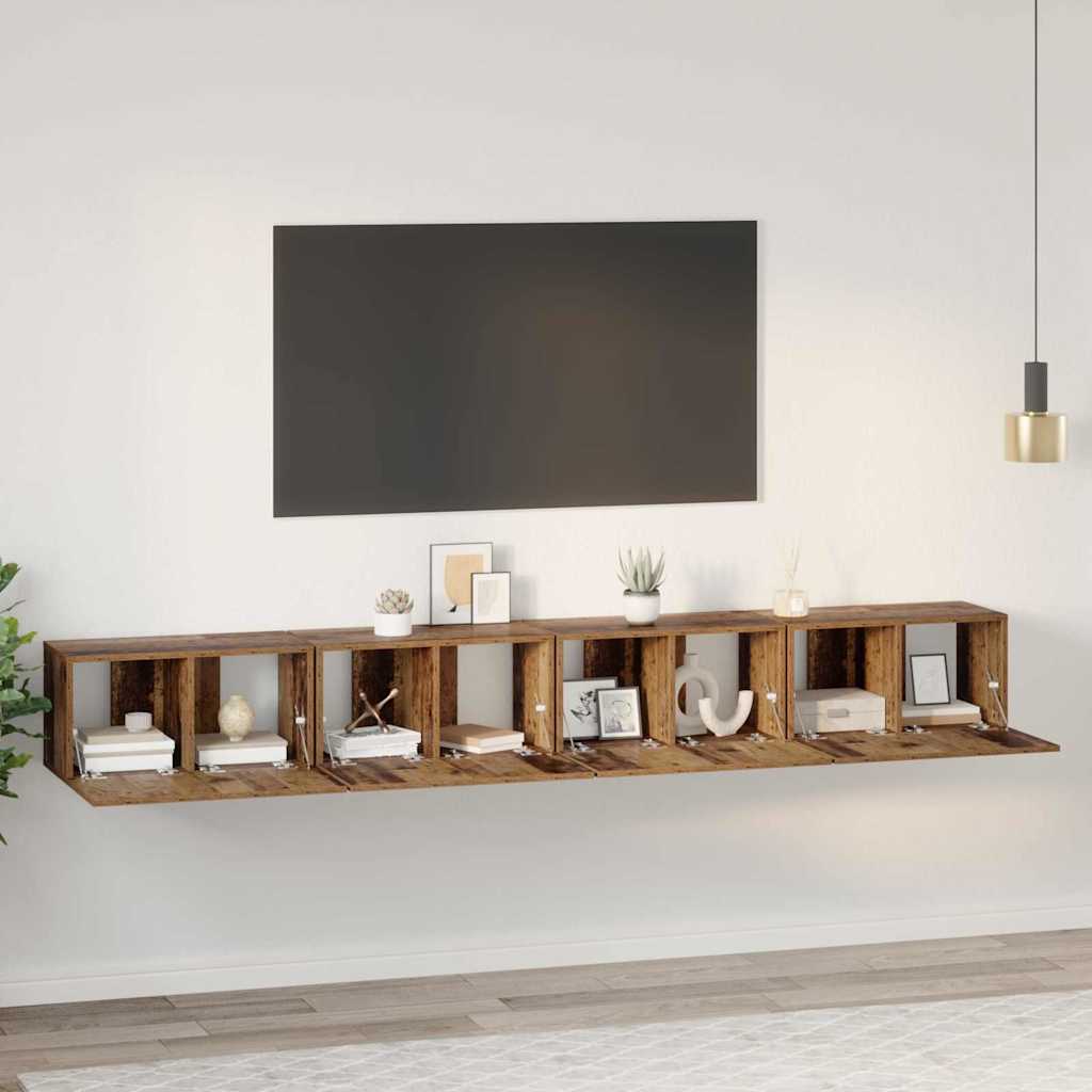 TV-Schrankset 4 stk. Altholz Holzwerkstoff