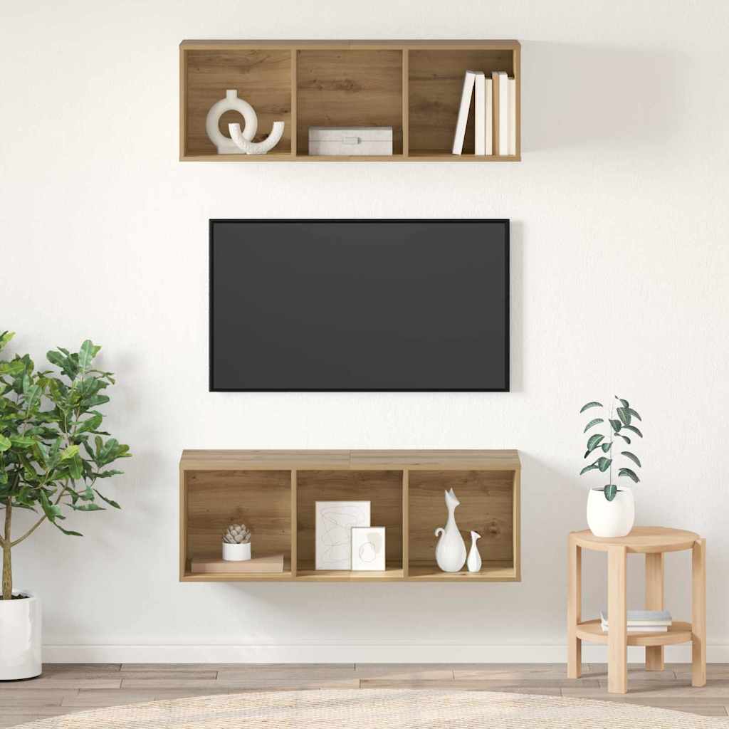 TV-Schrankset 2 stk. Artisan-Eiche Holzwerkstoff