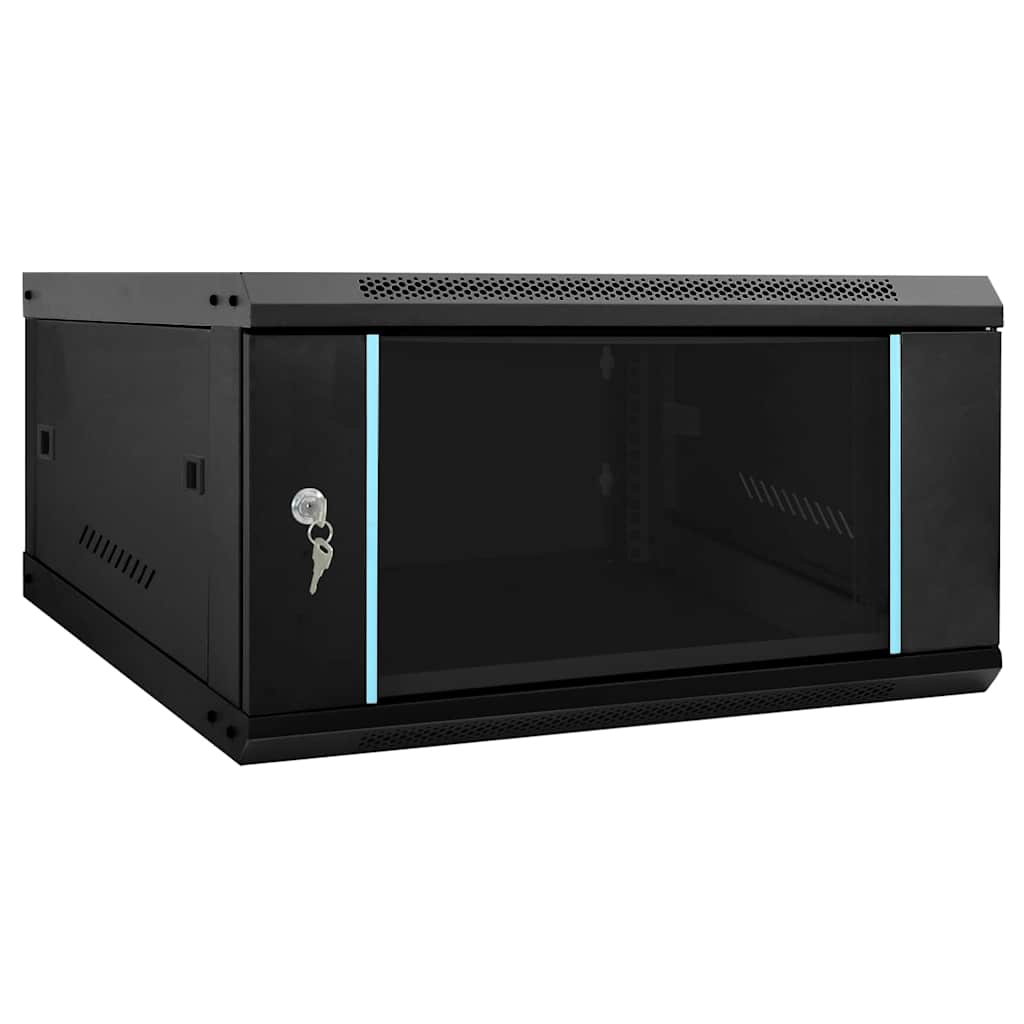 Netzwerkschrank mit Speicher Schwarz 60 x 60 x 35 cm Stahl