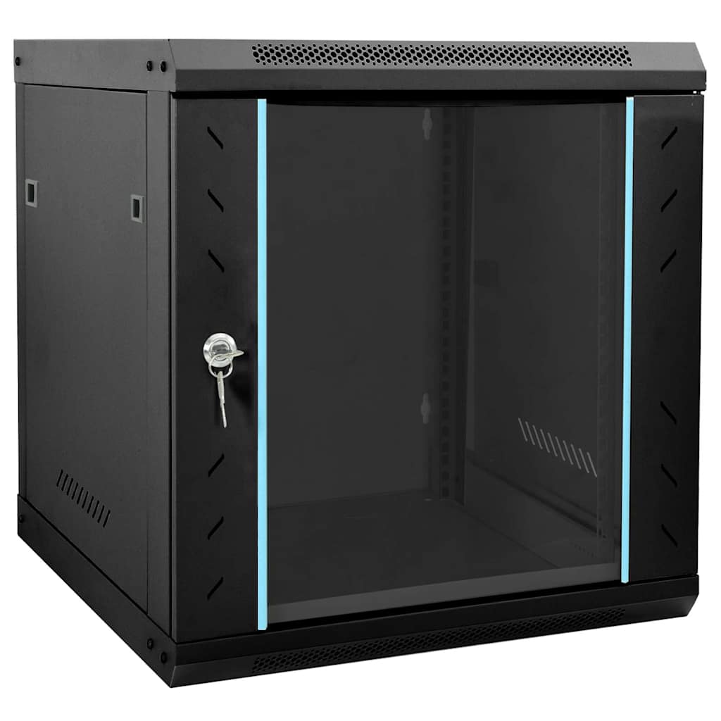 Netzwerkschrank mit Speicher Schwarz 53 x 60 x 60 cm Stahl