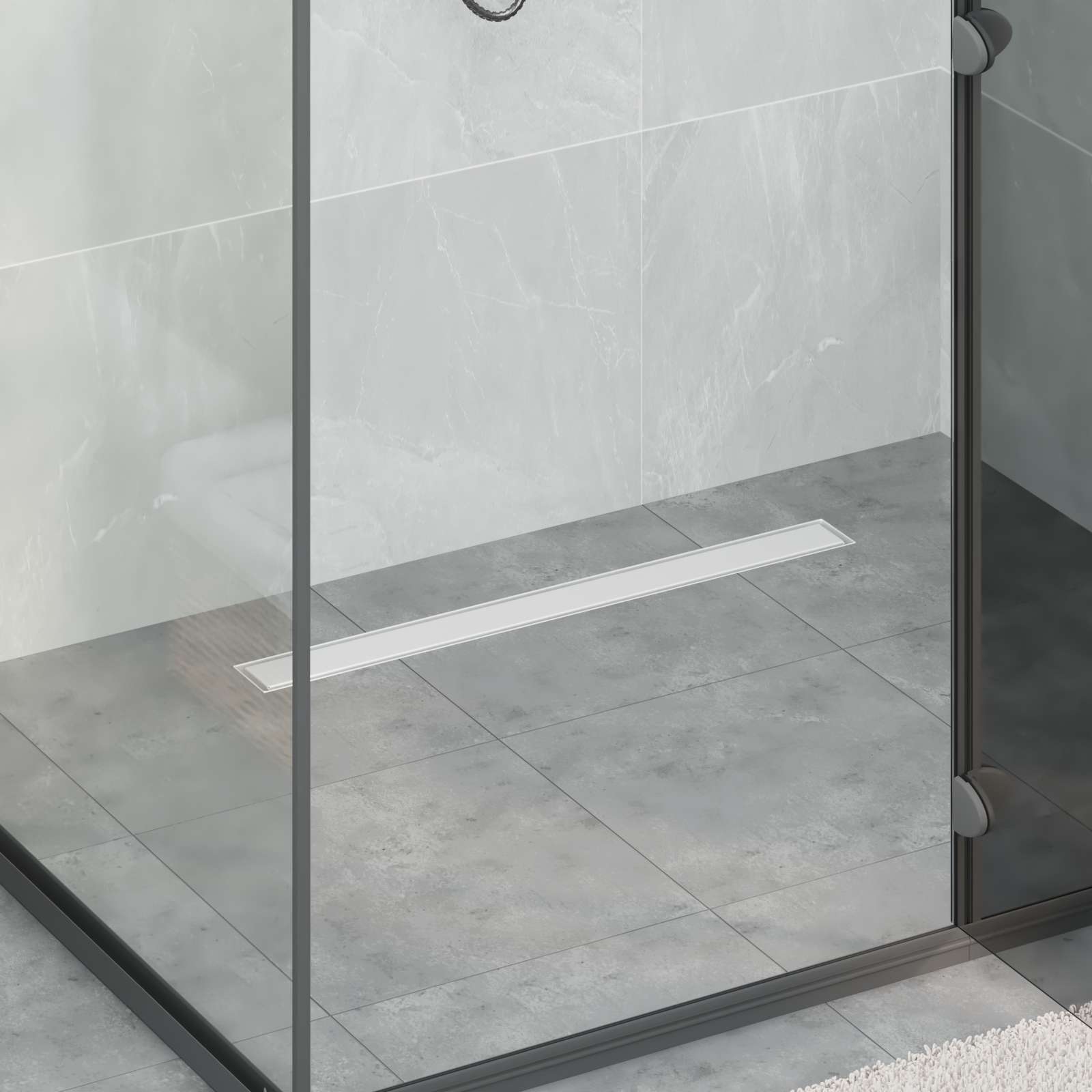 2 in 1 Duschabfluss Silber 80 cm Edelstahl 304