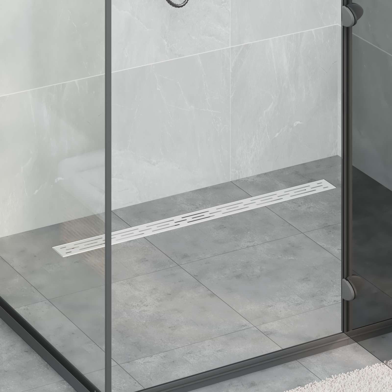 Duschabfluss mit Liniendesign Silber 100 cm Edelstahl 304