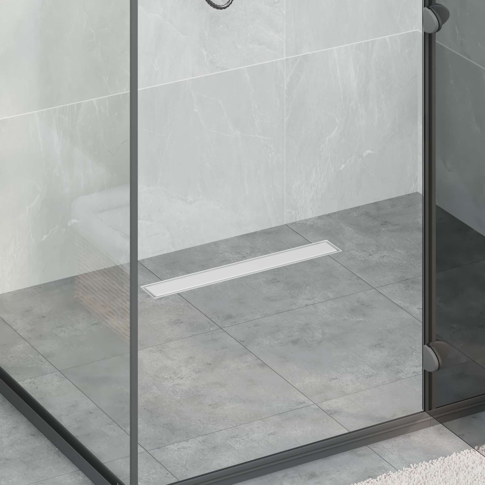 Duschablauf 2-in-1 mit 360° Siphon Silber 54 x 11 x 9,5 cm