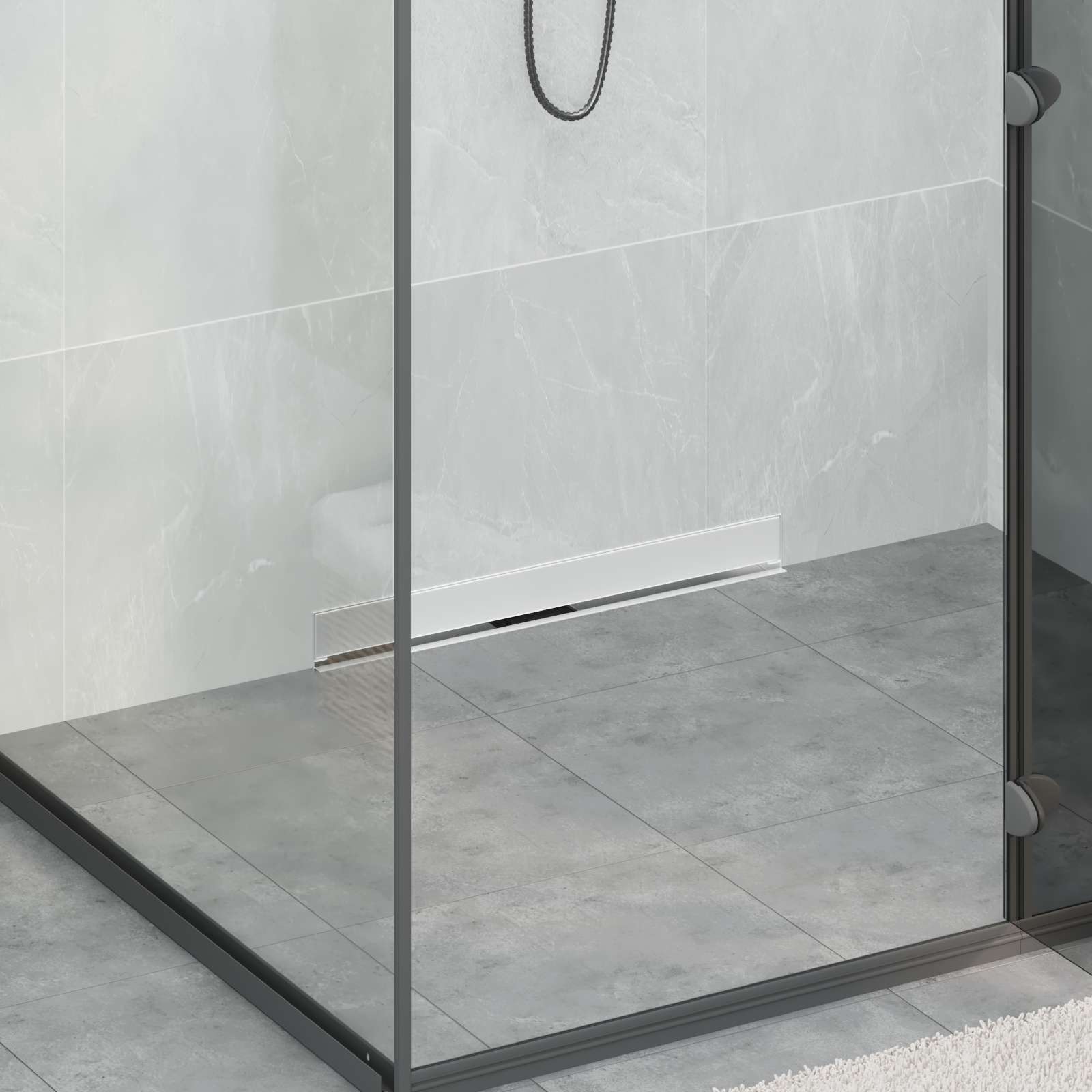 Wandmontierter Duschablauf Silber 60 cm Edelstahl 304