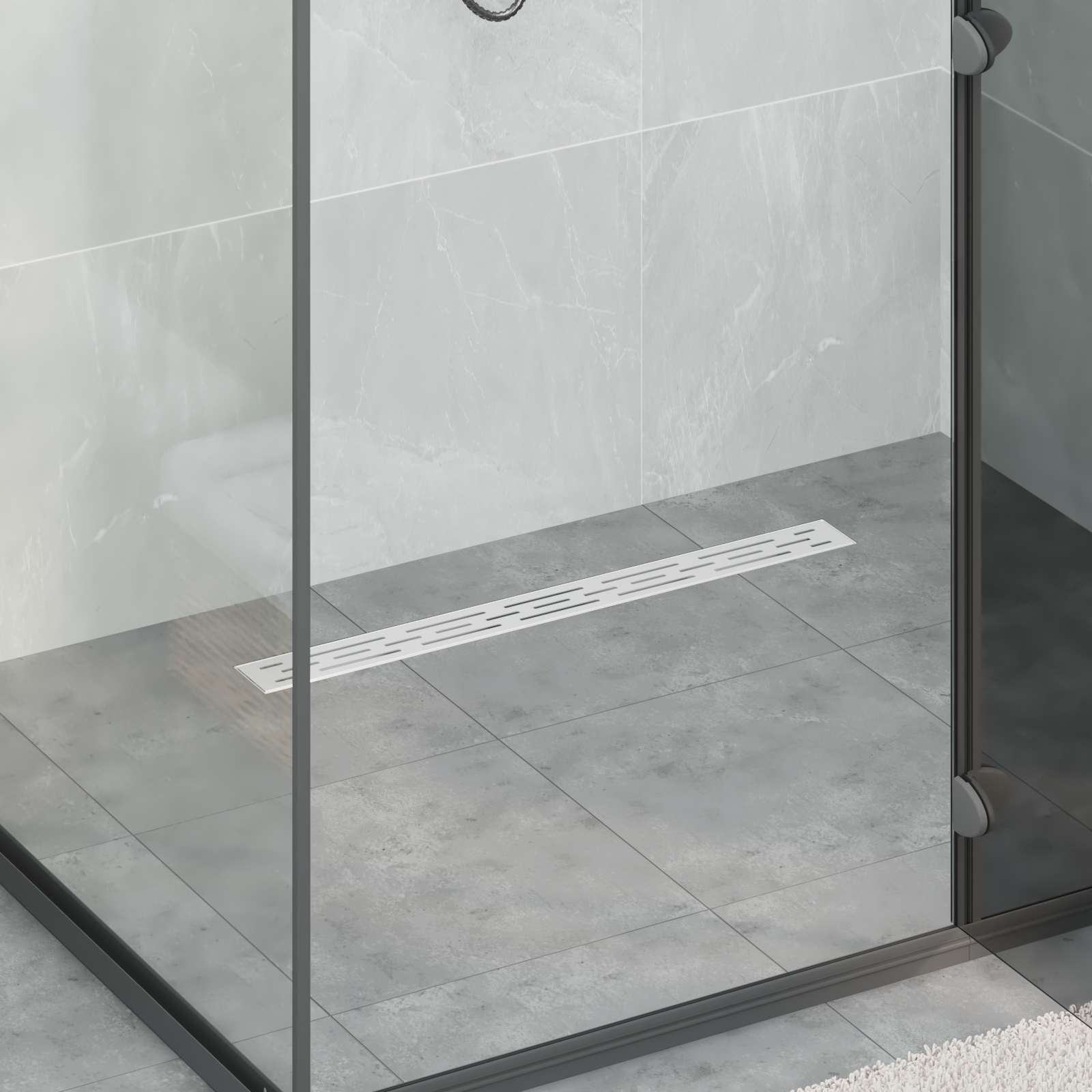Duschabfluss mit Liniendesign Silber 80 cm Edelstahl 304