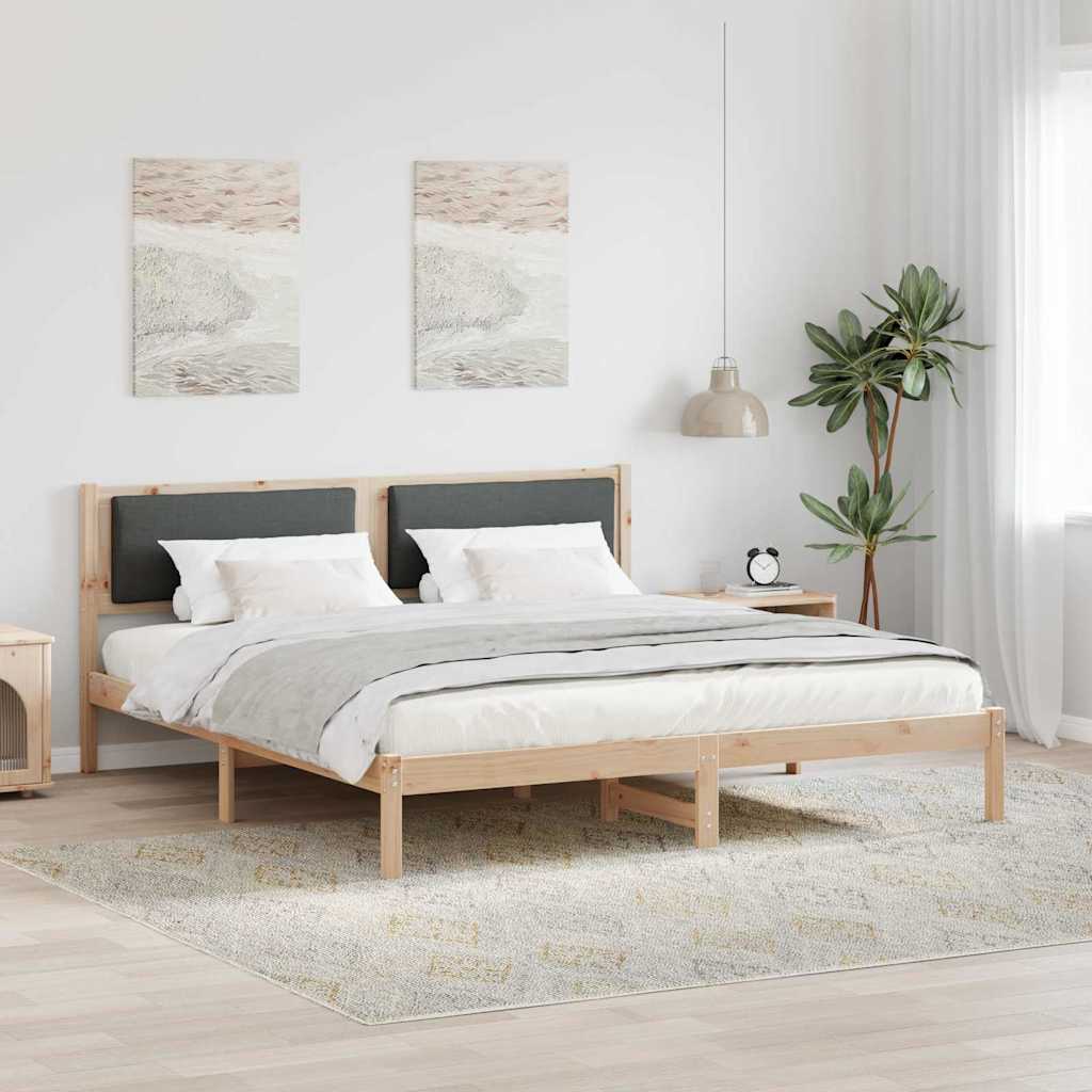 Bettrahmen Dunkelgrau 200 x 200 cm Massives Kiefernholz