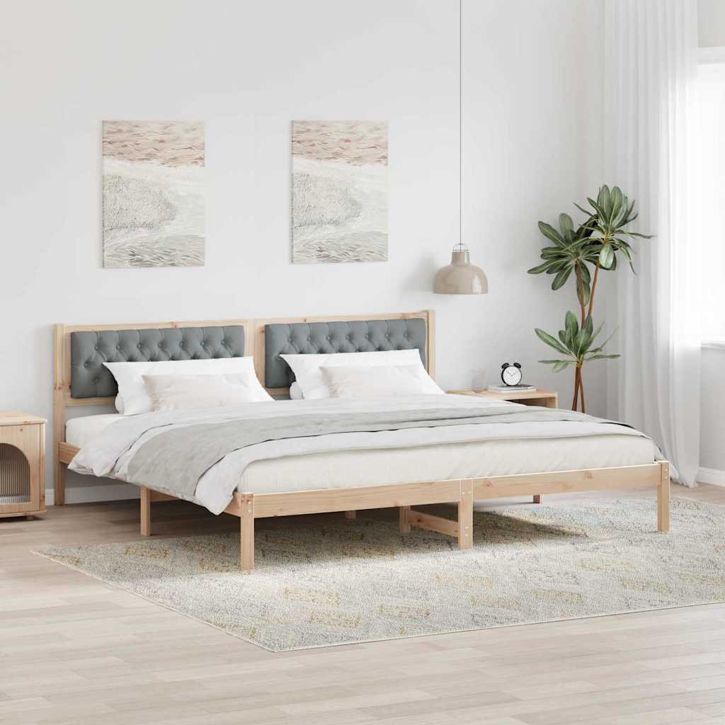 Bettrahmen Hellgrau 200 x 200 cm Massives Kiefernholz