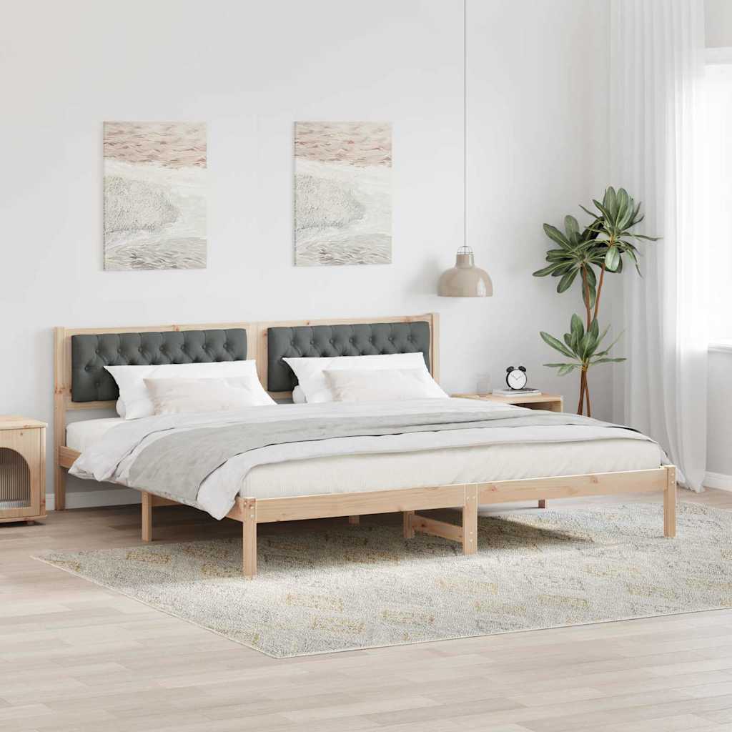 Bettrahmen Dunkelgrau 200 x 200 cm Massives Kiefernholz