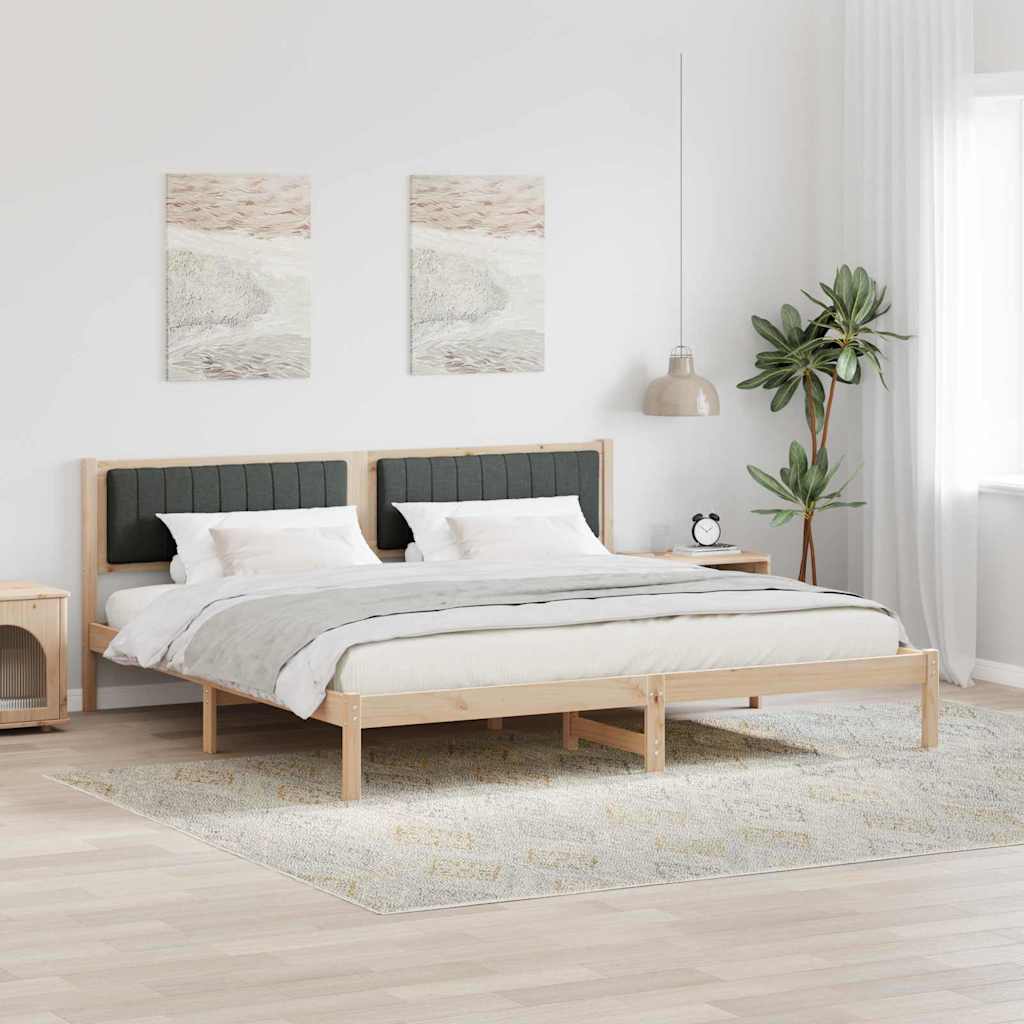 Bettrahmen Dunkelgrau 200 x 200 cm Massives Kiefernholz