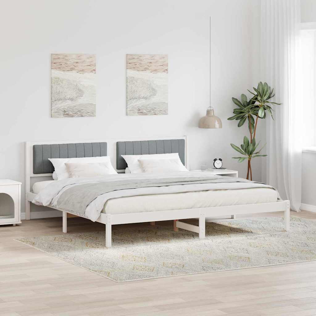 Bettrahmen Hellgrau 200 x 200 cm Massives Kiefernholz